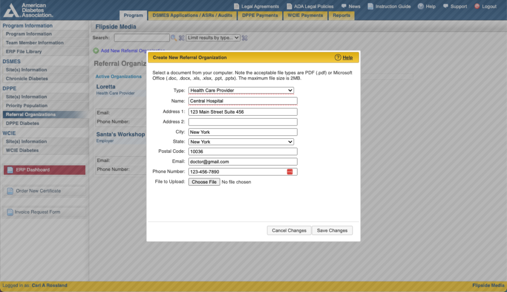 Adding a Referral Organization and Referral Provider \u2013 DPP Express Support